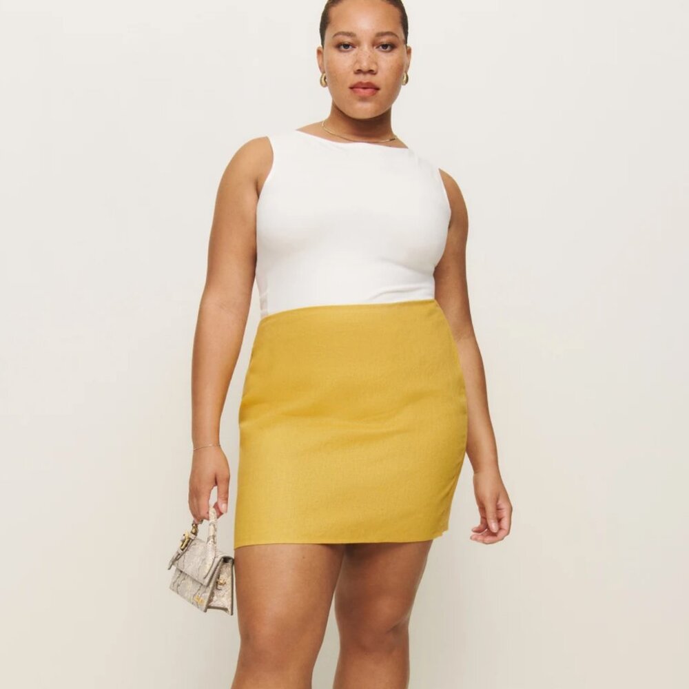 NWT Reformation Veranda Linen Skirt Es 14
